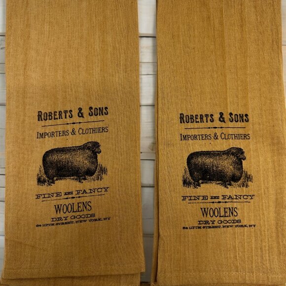 Pair of Kitchen Towels~ EUC~ Gauze Material With Sheep~ Displayed Only - Picture 2 of 3